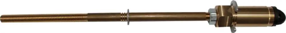 Düsenstock in metallischer Ausführung, eindeutig als Produkt der Marke Wolf erkennbar, mit einem langen, geriffelten zylindrischen Körper und einer daran befestigten Verbindung.